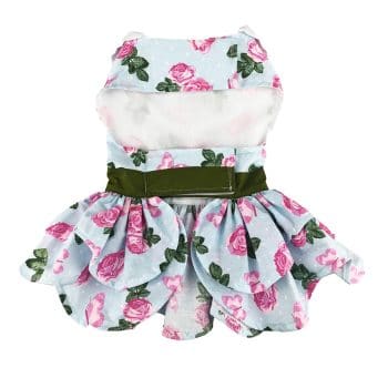 Pink Rose Harness Dress with Matching Leash