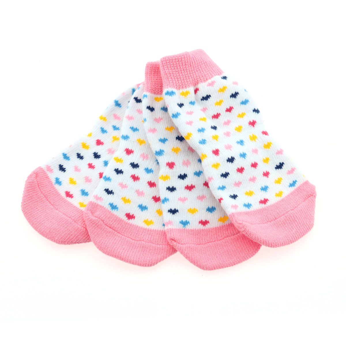 Non-Skid Socks – Pink & White Hearts