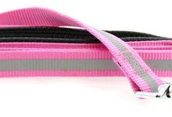 Reflective Nylon Leash with Soft Grip Handle - 3/4 in. Wide x 5 ft. Long - CANDY PINK