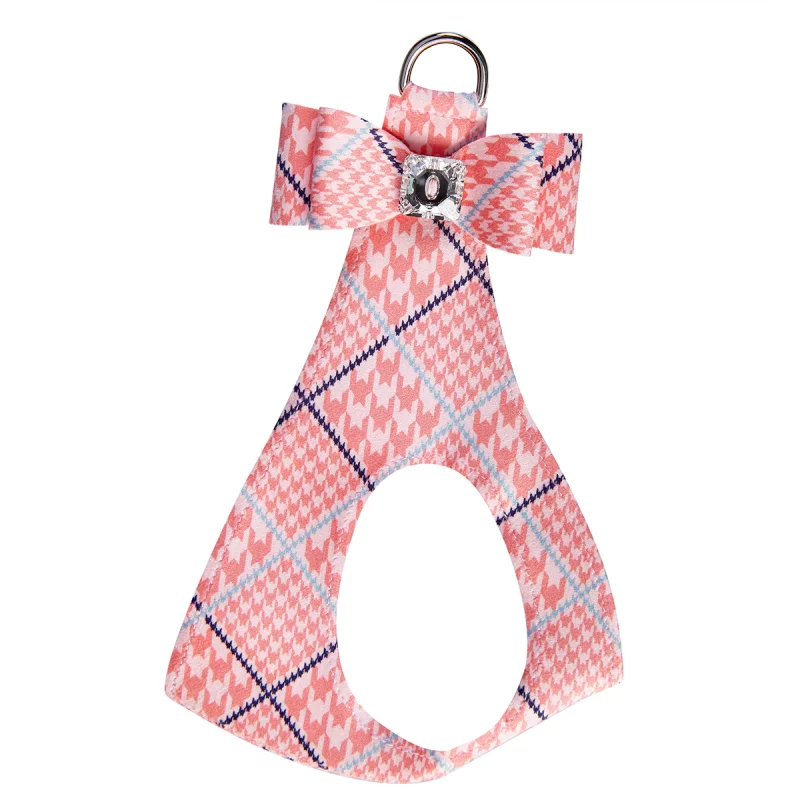 Peaches-N-Cream Glen Houndstooth Big Bow Step In Harness