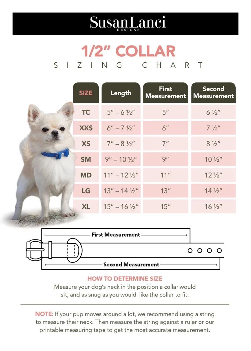 Collar Size Chart 2021-half inch