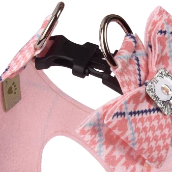 Peaches-N-Cream Glen Houndstooth Big Bow Step In Harness