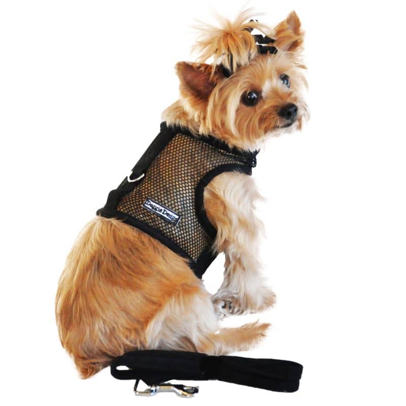 Cool mesh dog harness - solid black