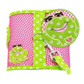 Cool Mesh Dog Harness Under the Sea Collection - Frog Green Dot and Pink