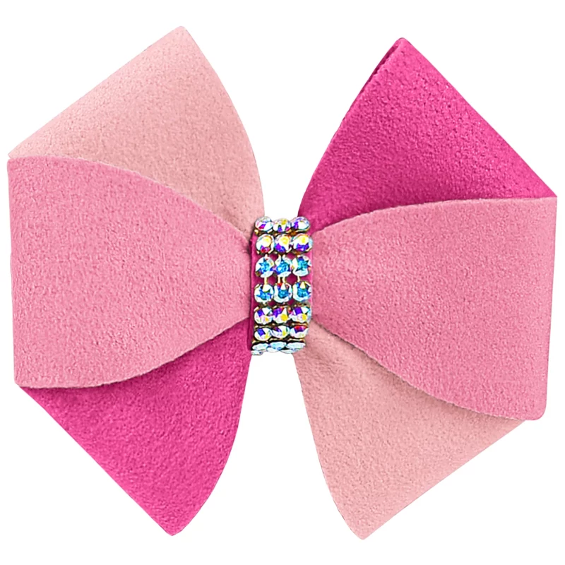 Pink Velvet Pinwheel Hair Bow