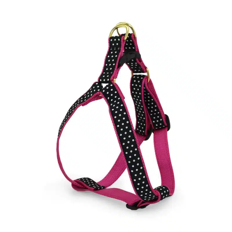 Black and White Dot Dog Harness