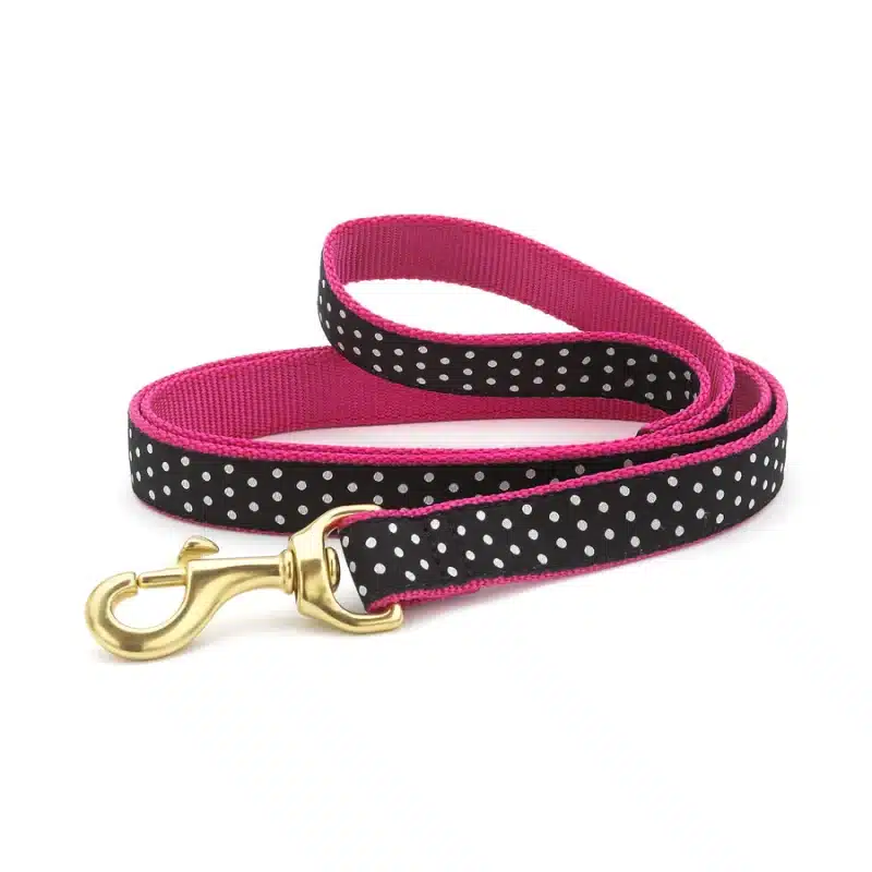 Black and White Dot Dog Lead