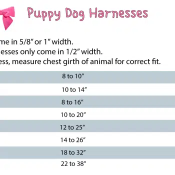 Up Country Harness Sizing Chart