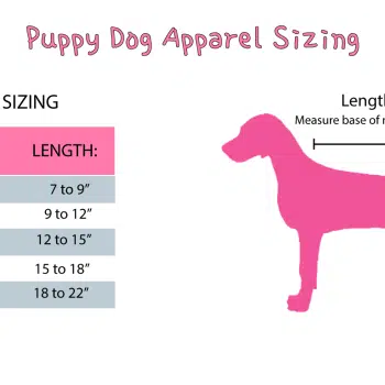 Puppy Dog Apparel Sizing - Sweater Sizing